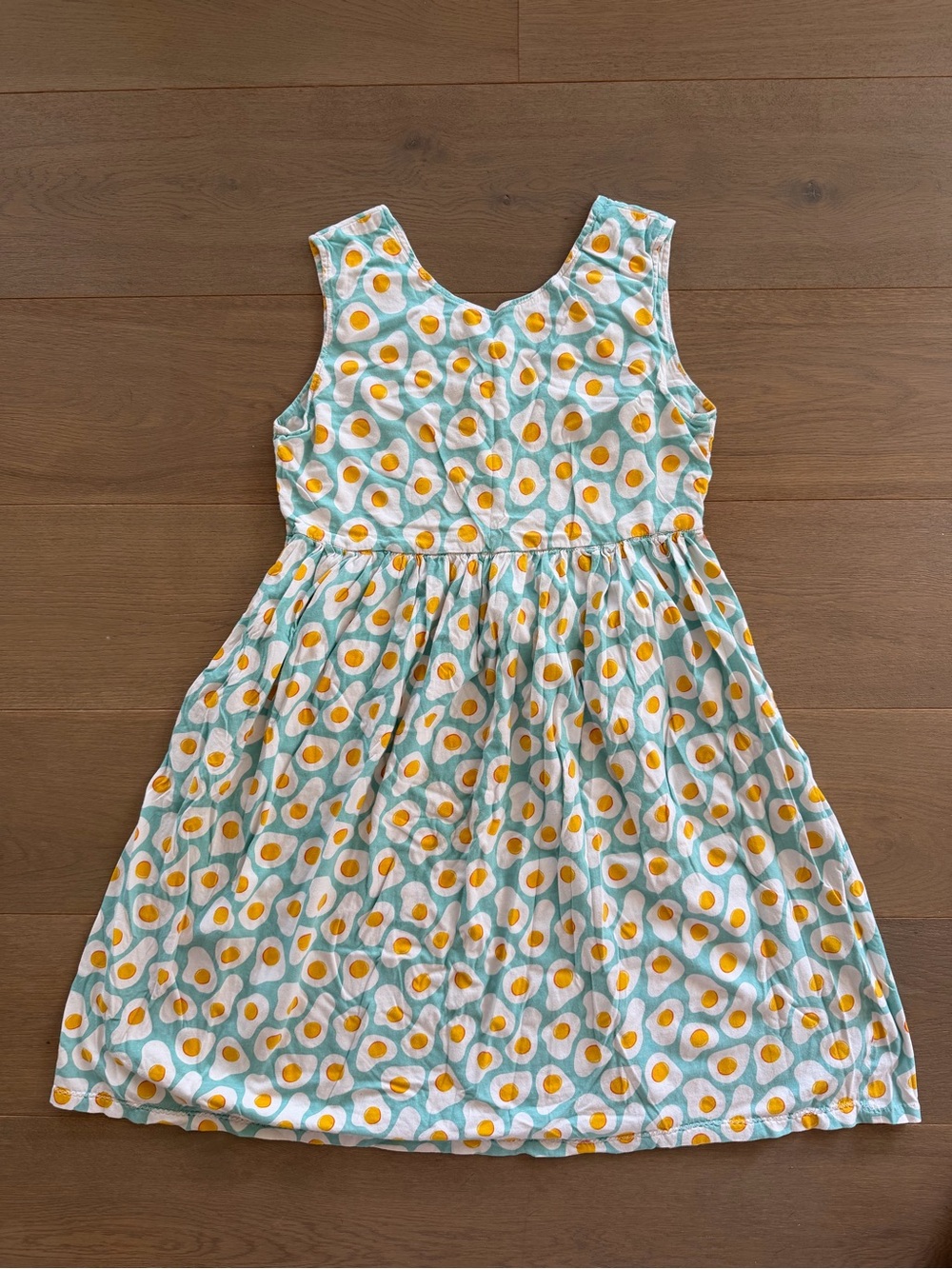 Girls' Yellow & Teal Egg-Print Sundress